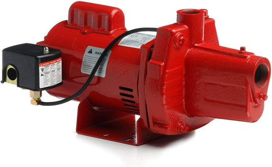 Premium Cast Iron Shallow Well Jet Pump, Red, 602208