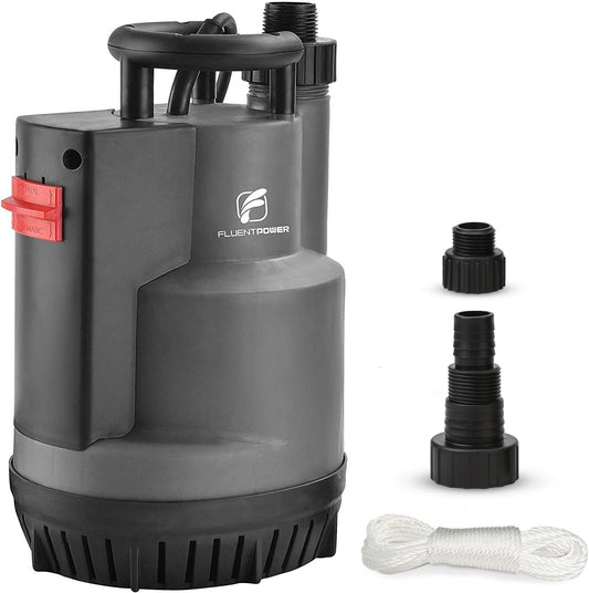 Submersible Sump Pump 2500GPH Utility Water Pump, Auto/Manual Control by Integrated Float Switch