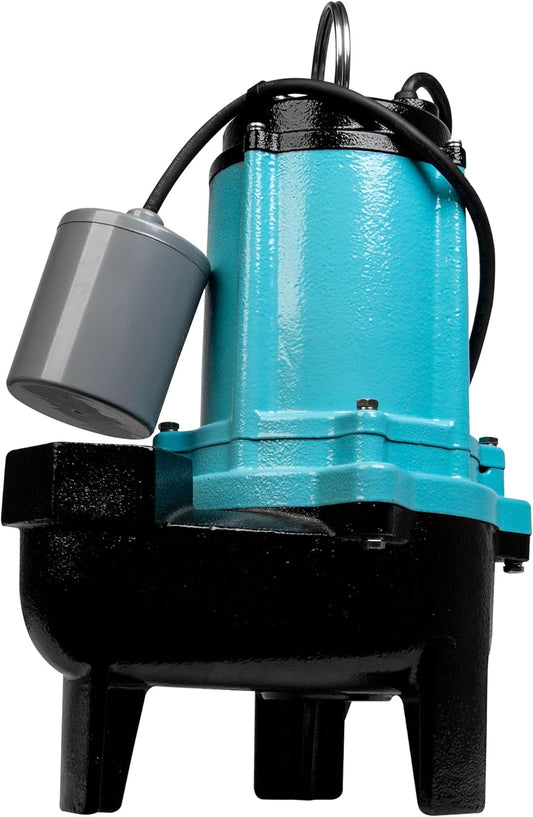 Automatic Cast Iron Submersible Sewage/Effluent Pump with Piggy-back Float Switch and 20-Ft